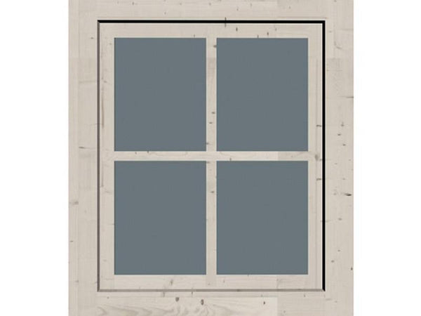 Karibu Fenster für 28 mm Wandstärke | weiß | Dreh- / Kippfenster - zum Selbsteinbau