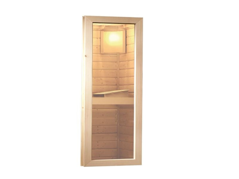 Karibu Fenster natur für 40 mm Sauna Klarglas Iso-Glas