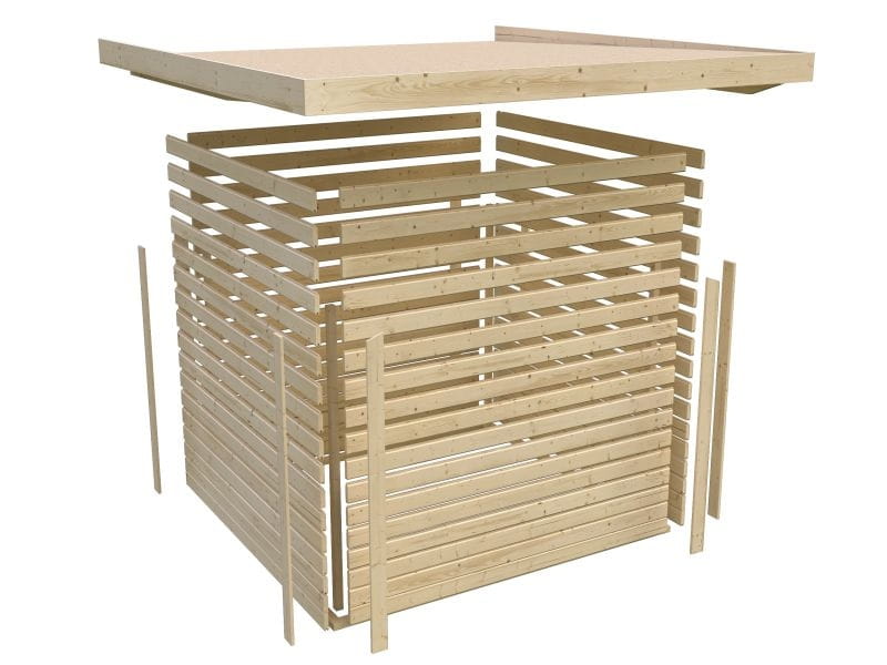 Karibu Gartenhaus Askola 4 mit Anbaudach 2,25 Meter