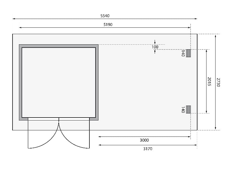 Karibu Gartenhaus Bastrup 2 mit Anbaudach 3 Meter inkl. Rückwand natur