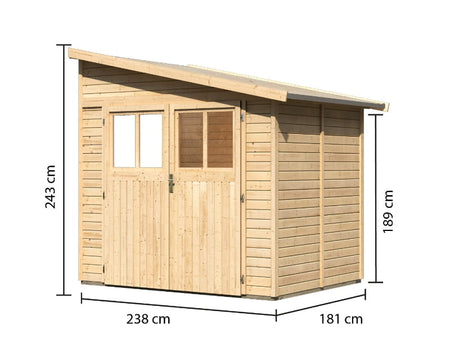 Karibu Gartenhaus Bomlitz 2 natur 19 mm
