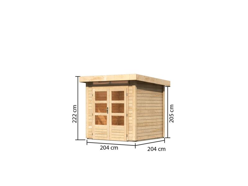 Karibu Gartenhaus Kandern 1 natur 28 mm