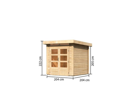 Karibu Gartenhaus Kandern 1 natur 28 mm