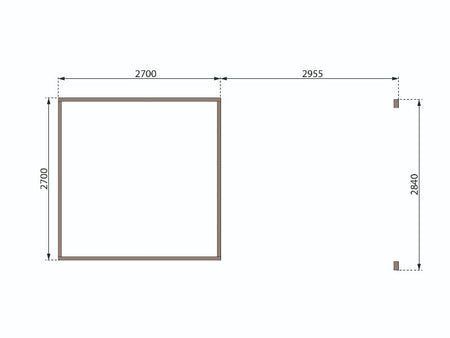 Karibu Gartenhaus Kastorf 6 - 28 mm terragrau mit Anbaudach 3,2 m