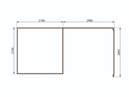 Karibu Gartenhaus Kastorf 6 - natur mit Anbaudach 3,2 m und 28 mm Seiten- und Rückwand