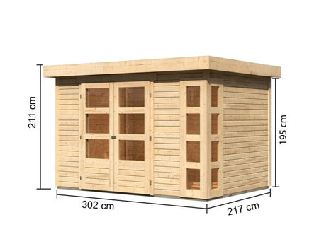 Karibu Gartenhaus Kerko 4 natur 19 mm