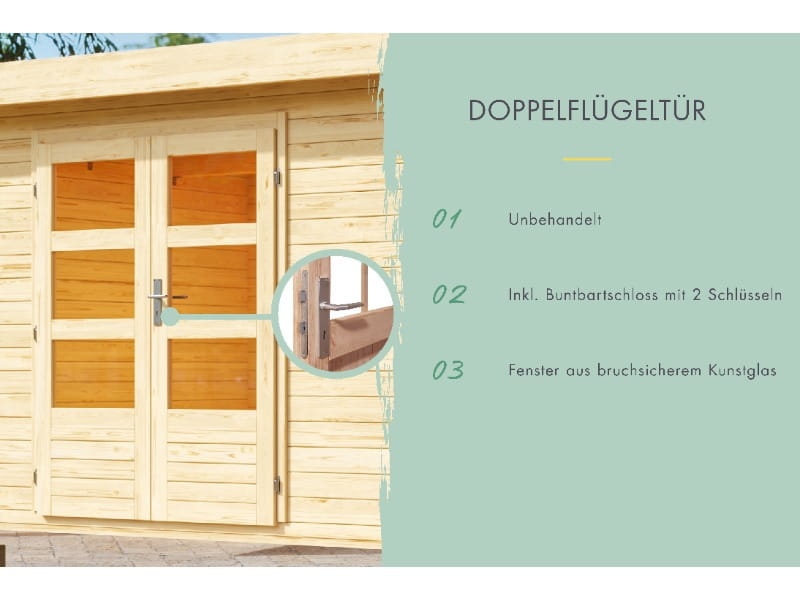 Karibu Gartenhaus Lagor 2 38 mm 2-Raum-Haus