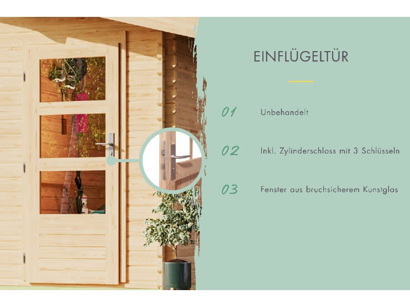Karibu Gartenhaus Lagor 2 38 mm 2-Raum-Haus