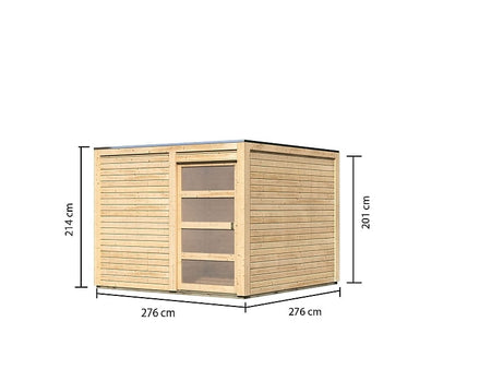 Karibu Gartenhaus Qubic 2 natur