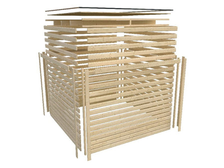 Karibu Gartenhaus Qubic in terragrau