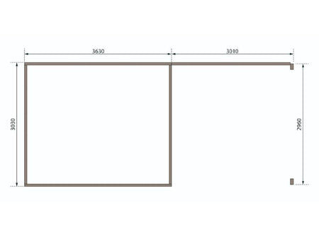 Karibu Gartenhaus Radeburg 2 natur 38 mm mit Anbaudach 3,3 m und Rückwand