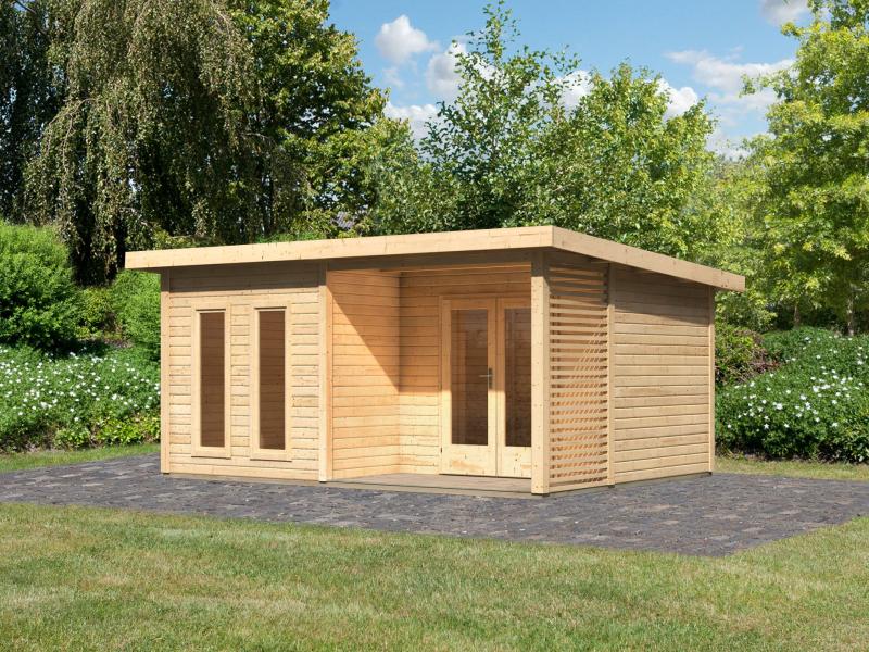 Karibu Gartenhaus Radeburg 5 natur inkl. Terrasse