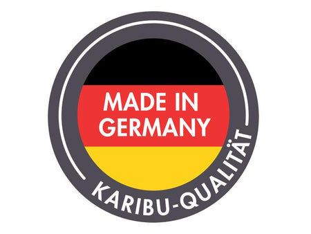Karibu Gartenhaus Retola 6 mit Anbauschrank und Anbaudach 2,40 Meter, terragrau