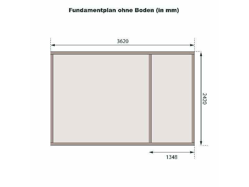 Karibu Gartenhaus Schönbuch 1,  38 mm 2-Raum-Haus - terragrau