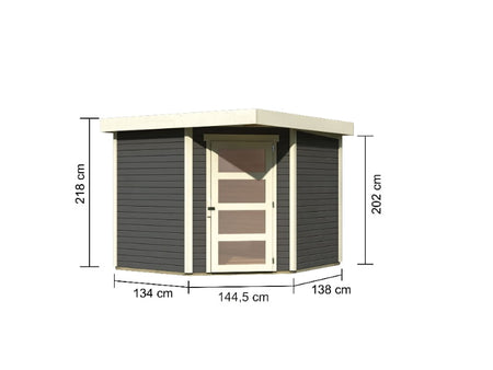 Karibu Gartenhaus Schwandorf 5 terragrau 19 mm