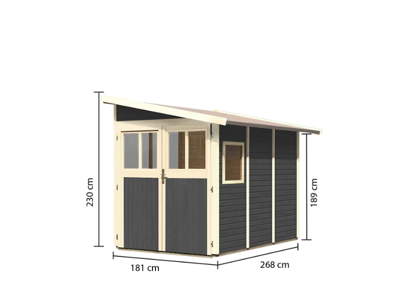 Karibu Gartenhaus Wandlitz 3 terragrau 19 mm