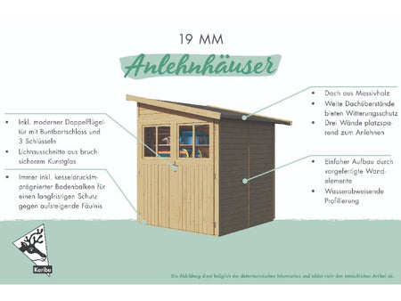 Karibu Gartenhaus Wandlitz 3 terragrau 19 mm