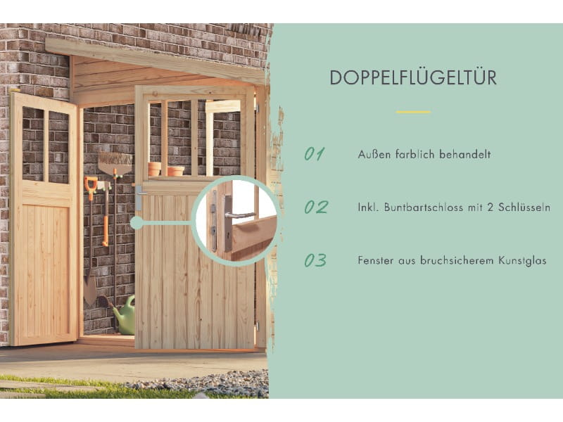 Karibu Gartenhaus Wandlitz 5 natur 19 mm