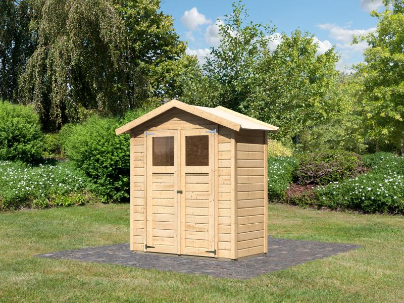 Karibu Gerätehaus Dahme natur 14 mm