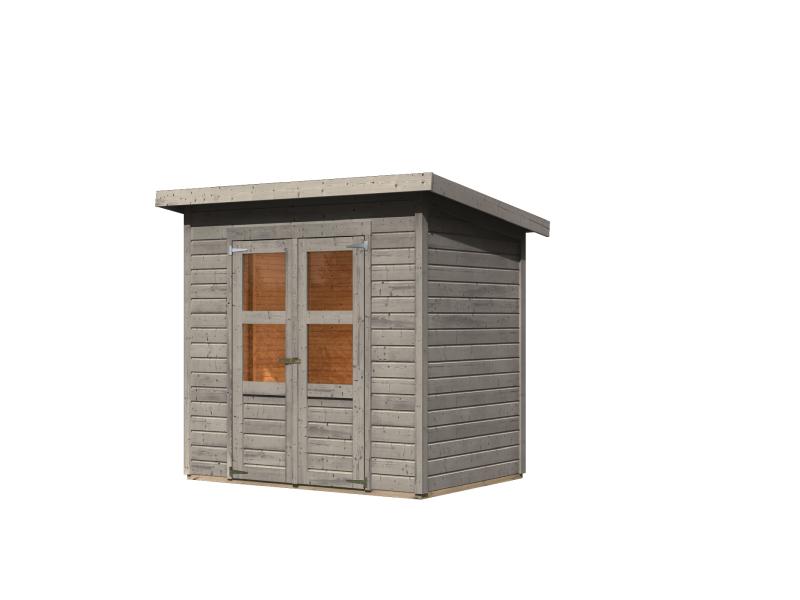 Karibu Gerätehaus Merseburg 3, vorvergraut, 14 mm