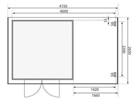 Karibu Gerätehaus Merseburg 6 SET mit Anbaudach