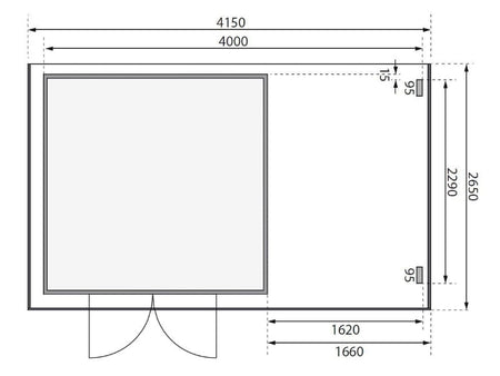 Karibu Gerätehaus Merseburg 6 SET mit Anbaudach, vorvergraut