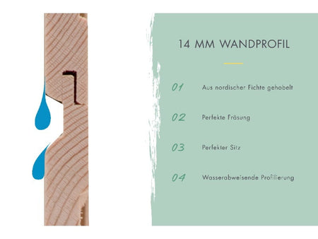 Karibu Gerätehaus Merseburg 6 SET mit Anbaudach, vorvergraut