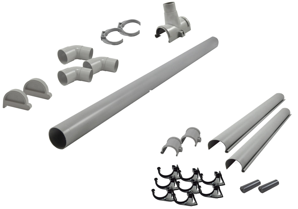 Karibu graue PVC-Dachrinne für Flachdach bis 265 cm Set J