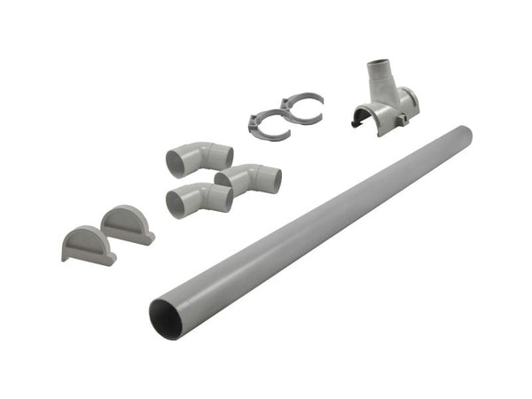 Karibu graue PVC-Dachrinne für Flachdach bis 265 cm Set J