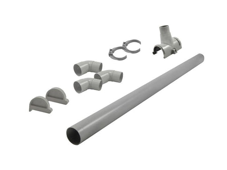 Karibu graue PVC-Dachrinne für Flachdach bis 330 cm Set K