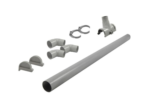 Karibu graue PVC-Dachrinne für Flachdach bis 330 cm Set K