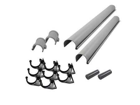 Karibu graue PVC-Dachrinne für Flachdach bis 490 cm Set M