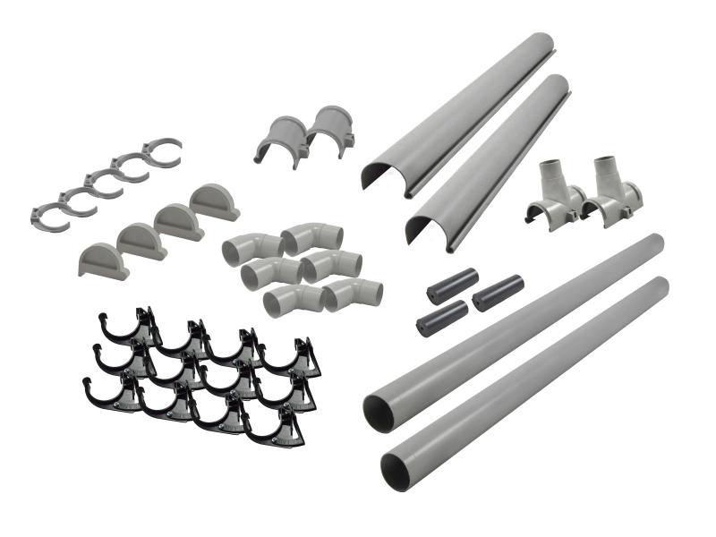 Karibu graue PVC-Dachrinne für Satteldach-Gartenhäuser bis 200 cm