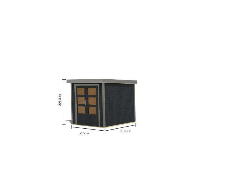 Karibu Hybrid Gartenhaus Jupiter 2 C anthrazit/graualuminium