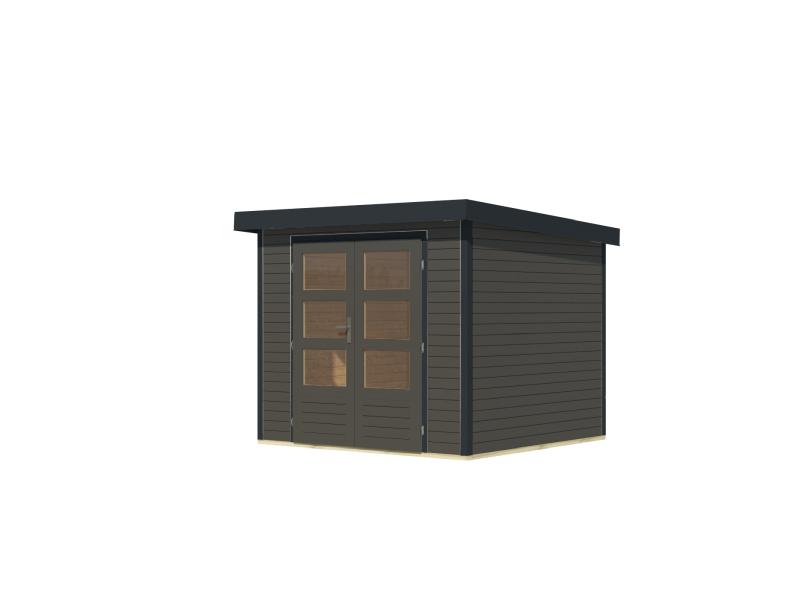 Karibu Hybrid Gartenhaus Jupiter 3 B terragrau/anthrazit