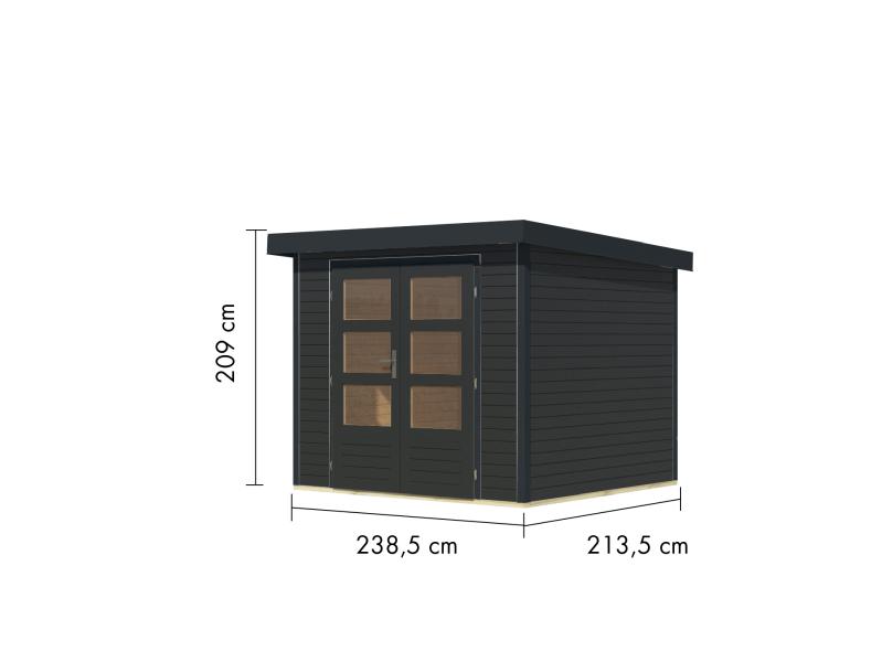 Karibu Hybrid Gartenhaus Jupiter 3 C anthrazit/anthrazit