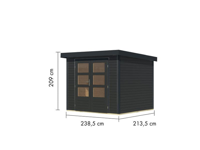 Karibu Hybrid Gartenhaus Jupiter 3 C anthrazit/anthrazit