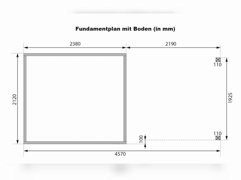 Karibu Hybrid Gartenhaus Jupiter 3 C anthrazit/weiß inkl. 2,35 m Anbaudach