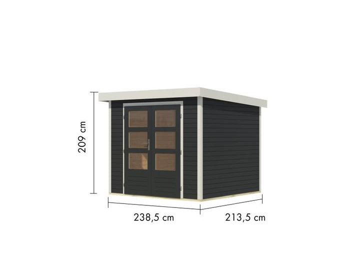 Karibu Hybrid Gartenhaus Jupiter 3 C anthrazit/weiß