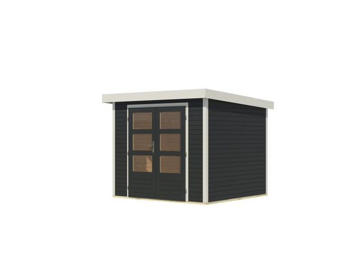 Karibu Hybrid Gartenhaus Jupiter 3 C anthrazit/weiß
