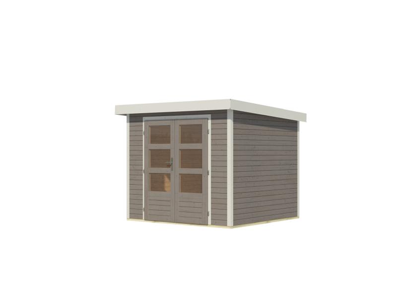 Karibu Hybrid Gartenhaus Jupiter 3 D wassergrau/weiß