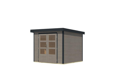 Karibu Hybrid Gartenhaus Jupiter 3 D wassergrau/anthrazit