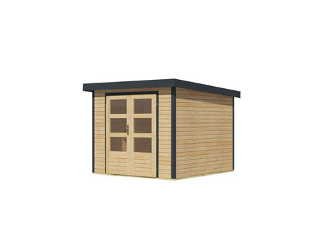 Karibu Hybrid Gartenhaus Jupiter 3,5 A naturbelassen/anthrazit