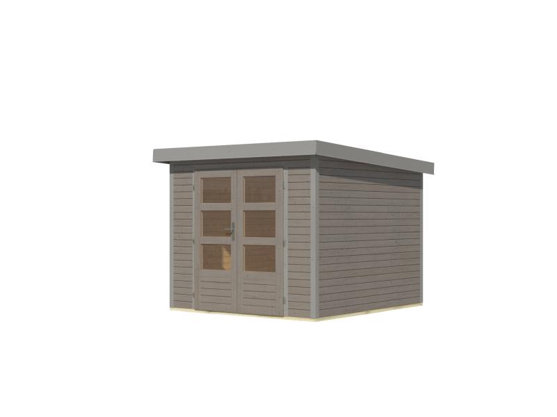 Karibu Hybrid Gartenhaus Jupiter 3,5 D wassergrau/graualuminium