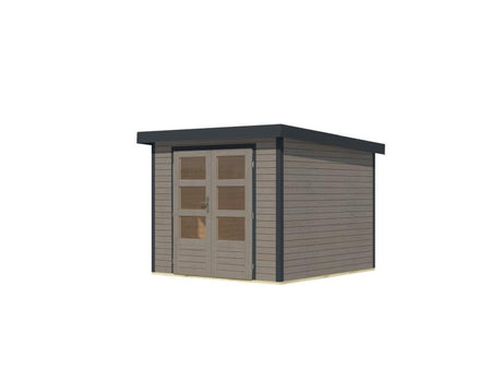 Karibu Hybrid Gartenhaus Jupiter 3,5 D wassergrau/anthrazit