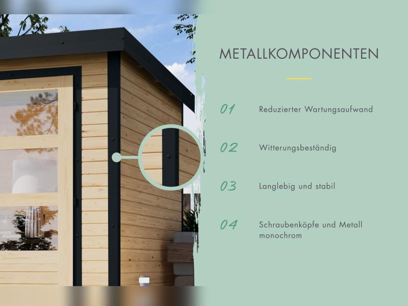 Karibu Hybrid Gartenhaus Jupiter 4 A naturbelassen/anthrazit