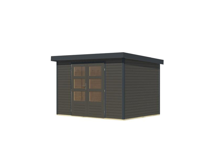 Karibu Hybrid Gartenhaus Jupiter 4 B terragrau/anthrazit