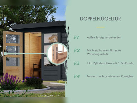 Karibu Hybrid Gartenhaus Jupiter 5 C anthrazit/graualuminium