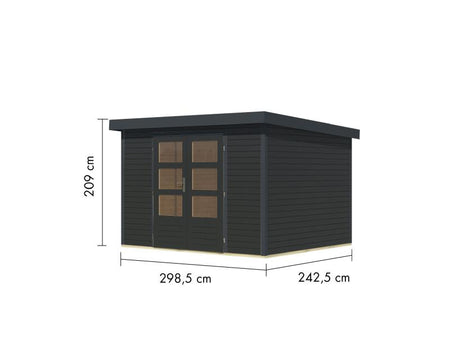 Karibu Hybrid Gartenhaus Jupiter 5 C anthrazit/anthrazit