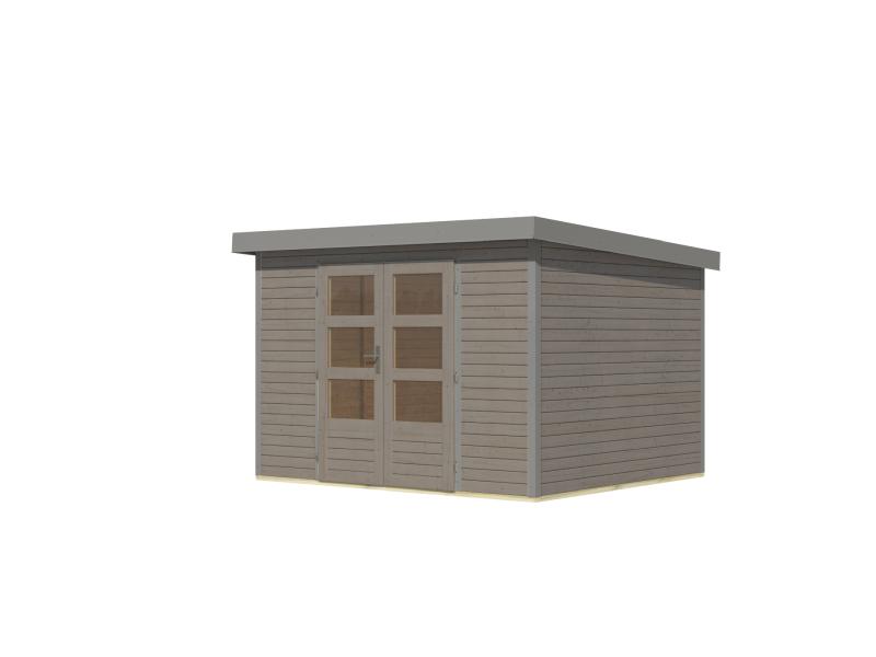 Karibu Hybrid Gartenhaus Jupiter 5 D wassergrau/graualuminium